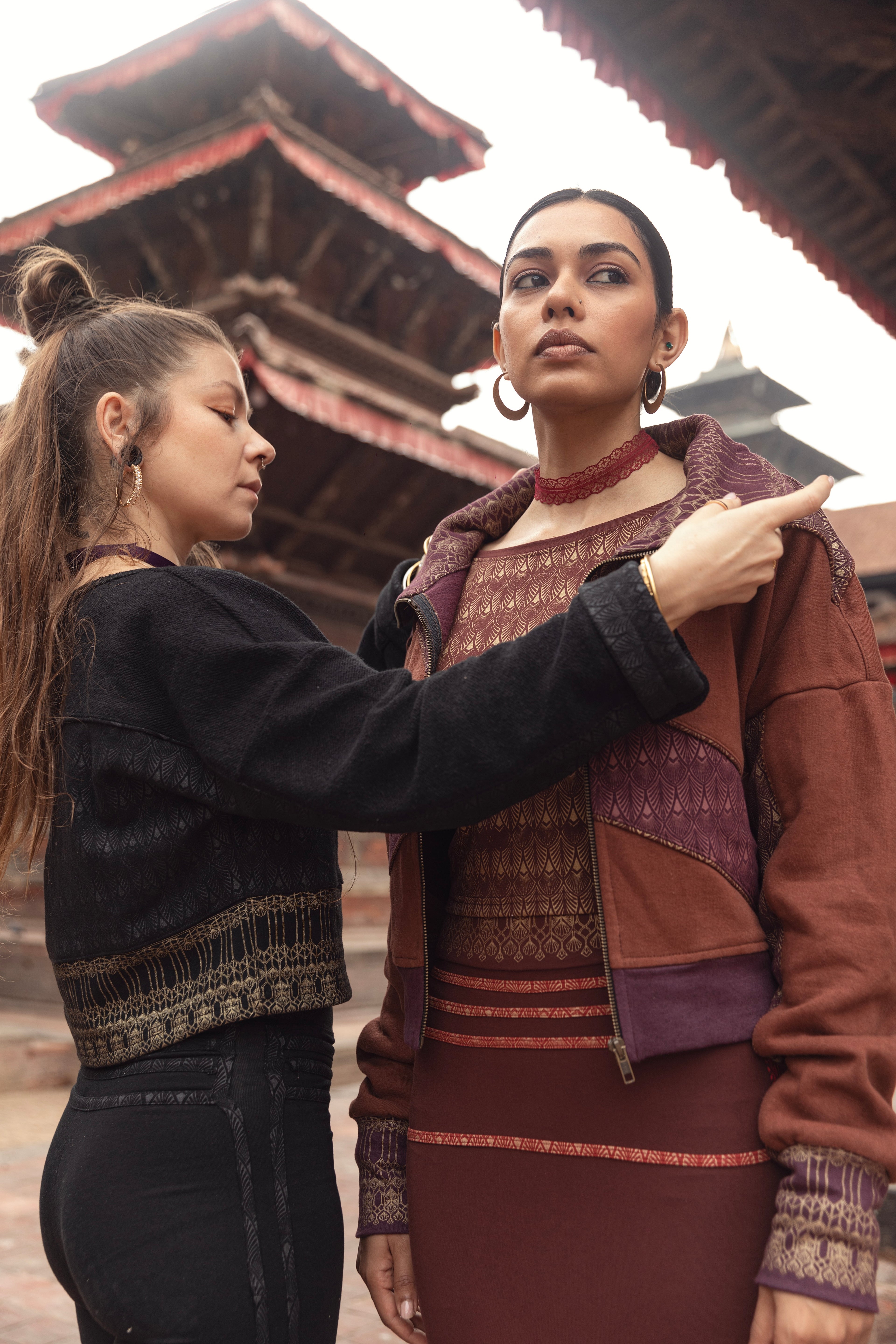 Neemea Jacket  Terracotta & Purple