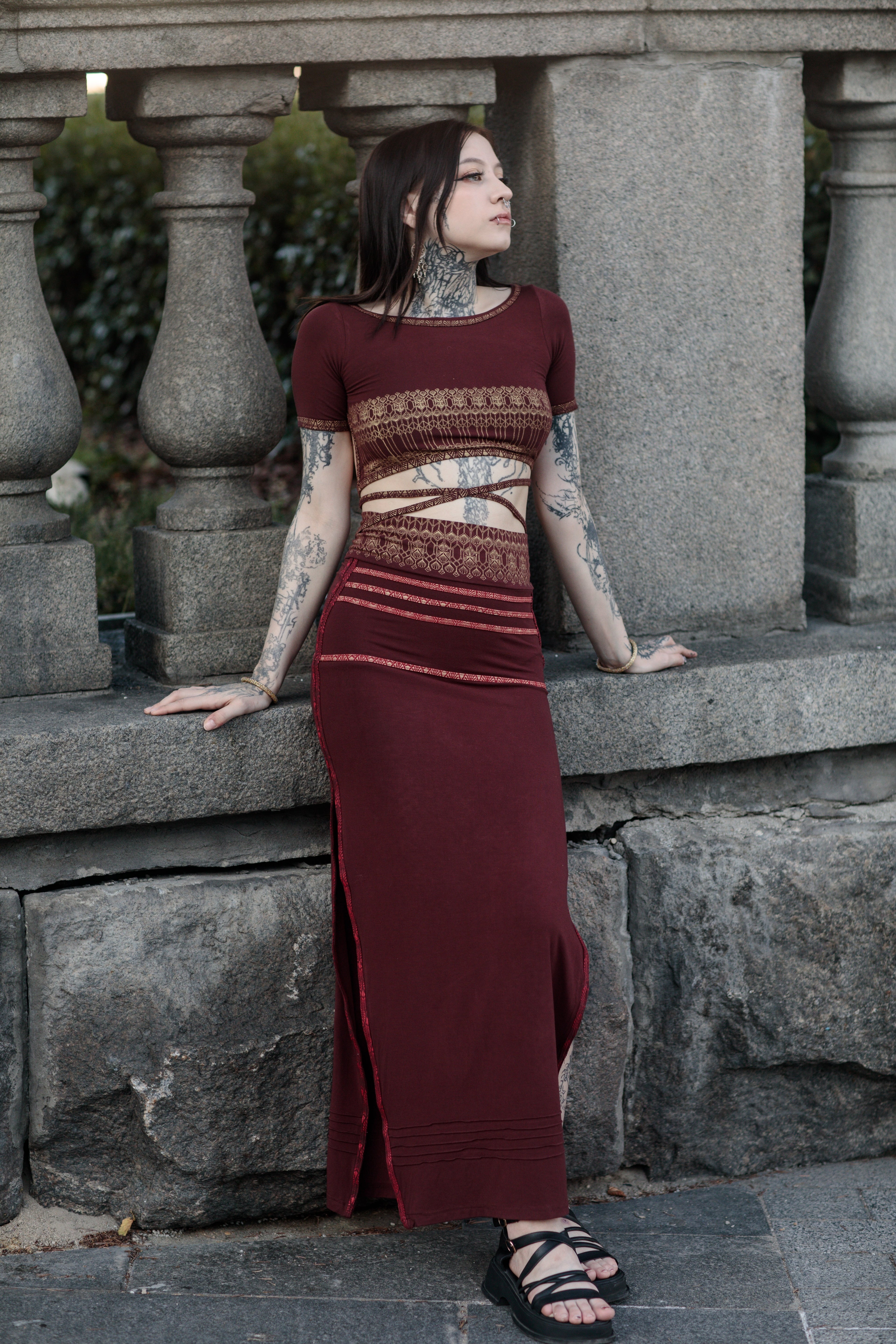 Ayla Skirt Burgunty Pre Order