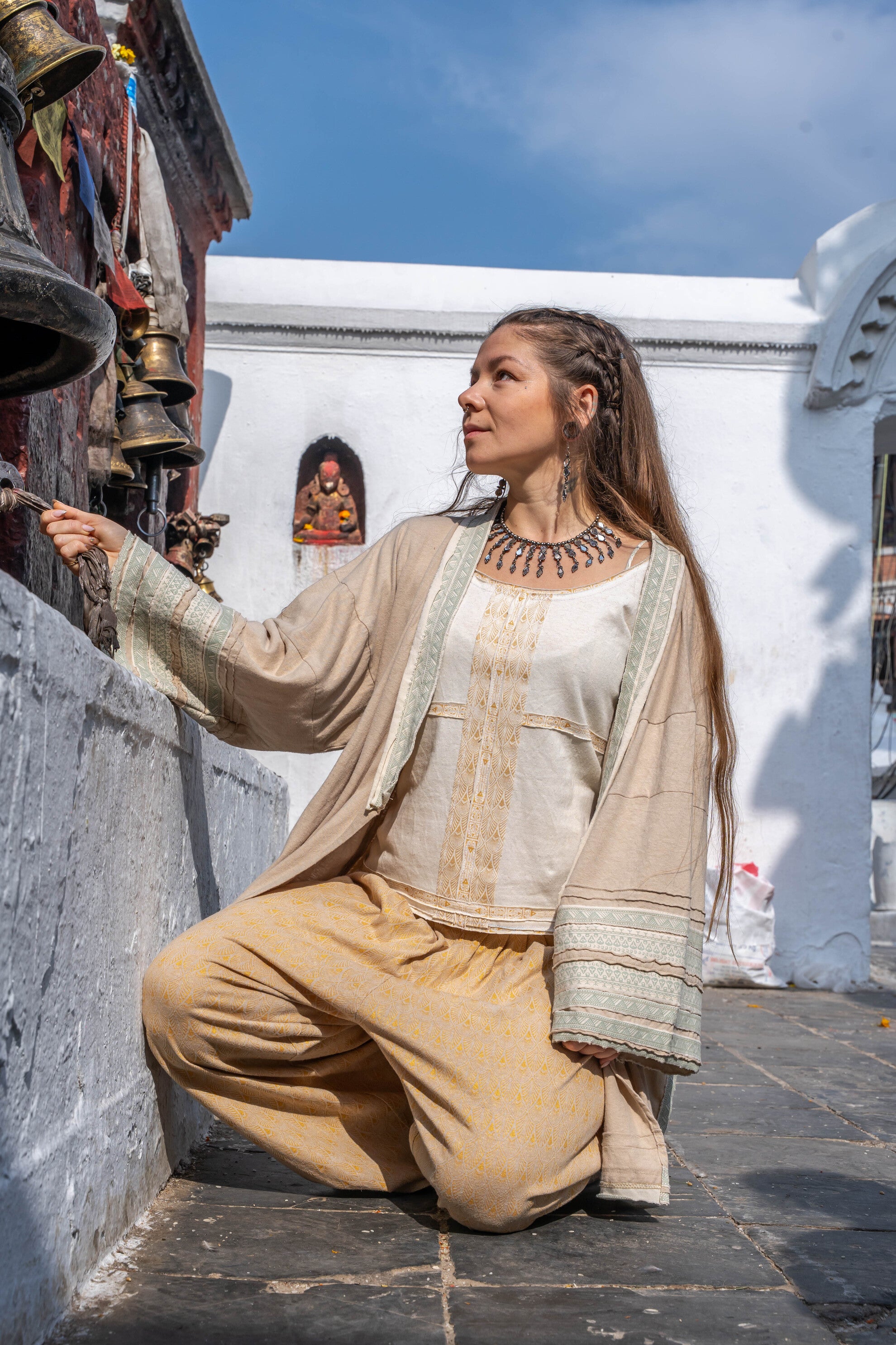 Liana Shirt — Natural Crean & Gold