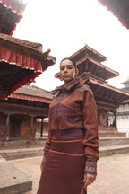 Neemea Jacket  Terracotta & Purple